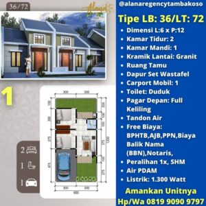 Read more about the article Perumahan Alana Regency Tambak Oso Tipe 36/72, Rumah Minimalis Modern Harga Bersahabat